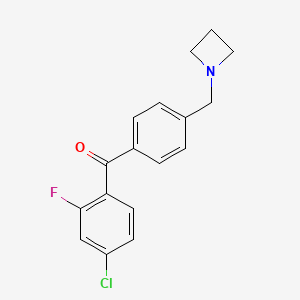 molecular formula C17H15ClFNO B1325563 4'-Azetidinomethyl-4-chloro-2-fluorobenzophenone CAS No. 898756-92-8