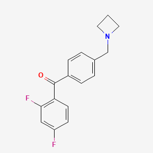 molecular formula C17H15F2NO B1325564 4'-Azetidinomethyl-2,4-difluorobenzophenone CAS No. 898757-03-4