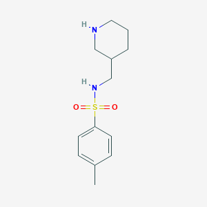 molecular formula C13H20N2O2S B13255645 4-Methyl-N-(piperidin-3-ylmethyl)benzene-1-sulfonamide 