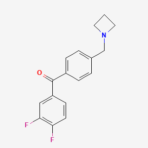 molecular formula C17H15F2NO B1325565 4'-Azetidinomethyl-3,4-difluorobenzophenone CAS No. 898757-05-6