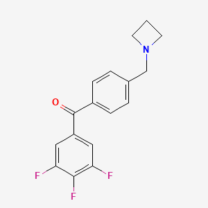 molecular formula C17H14F3NO B1325566 4'-Azetidinomethyl-3,4,5-trifluorobenzophenone CAS No. 898757-08-9