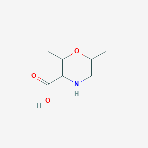 molecular formula C7H13NO3 B13255693 2,6-Dimethylmorpholine-3-carboxylic acid 