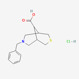 molecular formula C15H20ClNO2S B13255698 7-Benzyl-3-thia-7-azabicyclo[3.3.1]nonane-9-carboxylic acid hydrochloride 