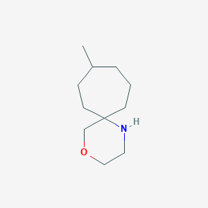 molecular formula C11H21NO B13255710 9-Methyl-4-oxa-1-azaspiro[5.6]dodecane 