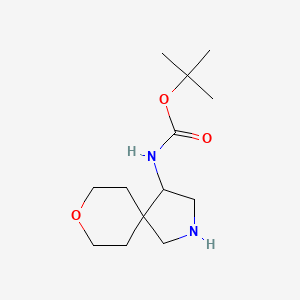 molecular formula C13H24N2O3 B13255717 tert-Butyl N-{8-oxa-2-azaspiro[4.5]decan-4-yl}carbamate 
