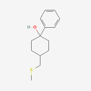 molecular formula C14H20OS B13255722 4-[(Methylsulfanyl)methyl]-1-phenylcyclohexan-1-ol 