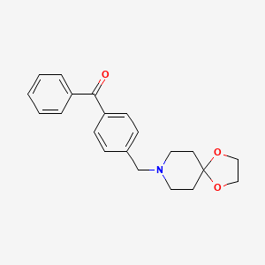 molecular formula C21H23NO3 B1325573 4-[8-(1,4-Dioxa-8-azaspiro[4.5]decyl)methyl]benzophenone CAS No. 898757-37-4