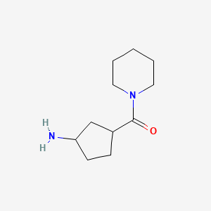 molecular formula C11H20N2O B13255811 3-(Piperidine-1-carbonyl)cyclopentan-1-amine 