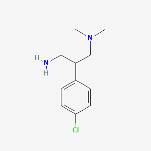 molecular formula C11H17ClN2 B13255859 [3-Amino-2-(4-chlorophenyl)propyl]dimethylamine 