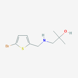 molecular formula C9H14BrNOS B13255897 1-{[(5-Bromothiophen-2-yl)methyl]amino}-2-methylpropan-2-ol 