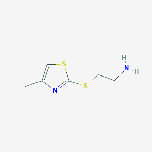 molecular formula C6H10N2S2 B13255899 2-[(2-Aminoethyl)sulfanyl]-4-methyl-1,3-thiazole CAS No. 446829-74-9