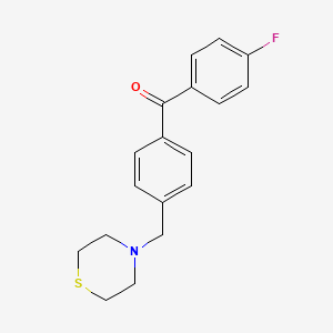 molecular formula C18H18FNOS B1325590 4-fluoro-4'-thiomorpholinomethyl benzophenone CAS No. 898782-69-9