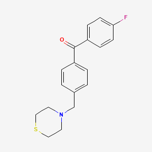 molecular formula C18H18FNOS B1325590 4-Fluoro-4'-thiomorpholinomethylbenzophenone CAS No. 898782-69-9
