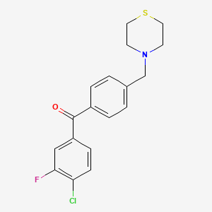 molecular formula C18H17ClFNOS B1325592 4-chloro-3-fluoro-4'-thiomorpholinomethyl benzophenone CAS No. 898782-85-9