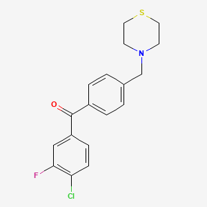 B1325592 4-Chloro-3-fluoro-4'-thiomorpholinomethylbenzophenone CAS No. 898782-85-9