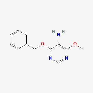 molecular formula C12H13N3O2 B13255924 4-(Benzyloxy)-6-methoxypyrimidin-5-amine 
