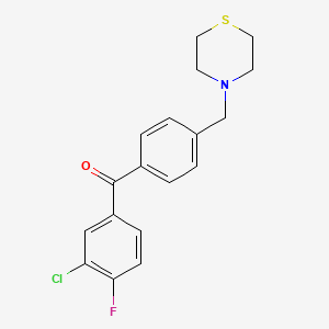 molecular formula C18H17ClFNOS B1325593 3-氯-4-氟-4'-硫代吗啉甲基二苯甲酮 CAS No. 898782-87-1
