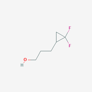 molecular formula C6H10F2O B13255972 3-(2,2-Difluorocyclopropyl)propan-1-ol 
