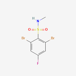 molecular formula C7H6Br2FNO2S B13255974 2,6-Dibromo-4-fluoro-N-methylbenzene-1-sulfonamide 