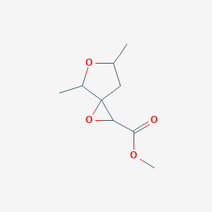 molecular formula C9H14O4 B13255989 Methyl 4,6-dimethyl-1,5-dioxaspiro[2.4]heptane-2-carboxylate 