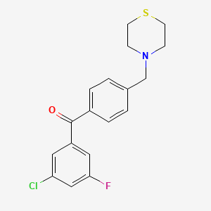 molecular formula C18H17ClFNOS B1325599 3-Chloro-5-fluoro-4'-thiomorpholinomethyl benzophenone CAS No. 898783-06-7