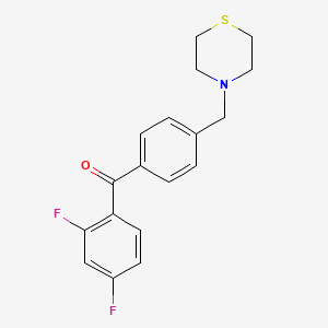 molecular formula C18H17F2NOS B1325601 2,4-Difluoro-4'-thiomorpholinomethyl benzophenone CAS No. 898783-20-5