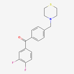 molecular formula C18H17F2NOS B1325602 3,4-Difluoro-4'-thiomorpholinomethyl benzophenone CAS No. 898783-22-7