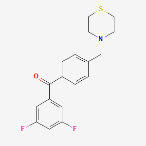 molecular formula C18H17F2NOS B1325603 3,5-Difluoro-4'-thiomorpholinomethyl benzophenone CAS No. 898783-24-9