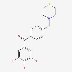 molecular formula C18H16F3NOS B1325604 4'-Thiomorpholinomethyl-3,4,5-trifluorobenzophenone CAS No. 898783-26-1