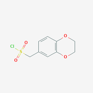 molecular formula C9H9ClO4S B13256059 2,3-Dihydro-1,4-benzodioxin-6-ylmethanesulfonyl chloride 