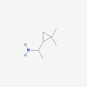 molecular formula C7H15N B13256068 1-(2,2-Dimethylcyclopropyl)ethan-1-amine 
