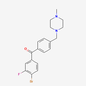 molecular formula C19H20BrFN2O B1325613 4-Bromo-3-fluoro-4'-(4-methylpiperazinomethyl) benzophenone CAS No. 898783-81-8