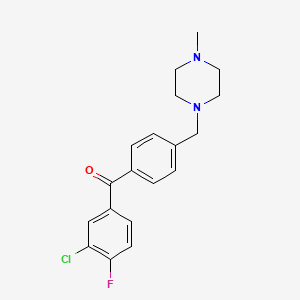 molecular formula C19H20ClFN2O B1325614 3-Chloro-4-fluoro-4'-(4-methylpiperazinomethyl) benzophenone CAS No. 898783-85-2
