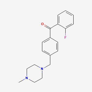 molecular formula C19H21FN2O B1325615 2-氟-4'-(4-甲基哌嗪甲基)二苯甲酮 CAS No. 898783-89-6
