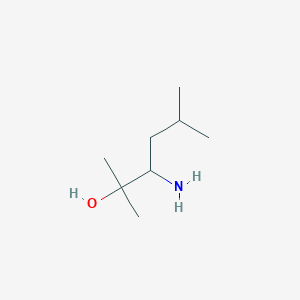 molecular formula C8H19NO B13256172 3-Amino-2,5-dimethylhexan-2-ol 