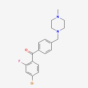 molecular formula C19H20BrFN2O B1325619 4-Bromo-2-fluoro-4'-(4-methylpiperazinomethyl) benzophenone CAS No. 898783-97-6