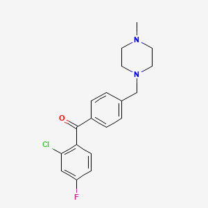 molecular formula C19H20ClFN2O B1325620 2-氯-4-氟-4'-(4-甲基哌嗪甲基)苯甲酮 CAS No. 898783-99-8