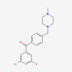 molecular formula C19H20ClFN2O B1325621 3-Chloro-5-fluoro-4'-(4-methylpiperazinomethyl) benzophenone CAS No. 898784-01-5