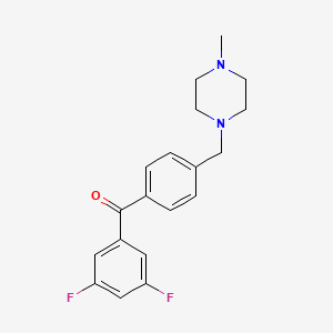 molecular formula C19H20F2N2O B1325622 3,5-二氟-4'-(4-甲基哌嗪甲基)苯甲酮 CAS No. 898763-39-8