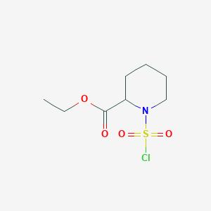 molecular formula C8H14ClNO4S B13256235 Ethyl 1-(chlorosulfonyl)piperidine-2-carboxylate 
