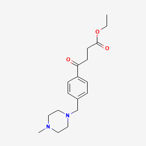 molecular formula C18H26N2O3 B1325624 Ethyl 4-[4-(4-methylpiperazinomethyl)phenyl]-4-oxobutyrate CAS No. 898763-57-0