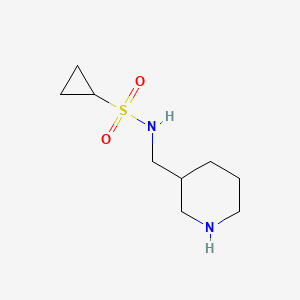 molecular formula C9H18N2O2S B13256241 N-(piperidin-3-ylmethyl)cyclopropanesulfonamide 