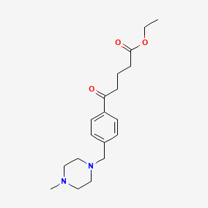 molecular formula C19H28N2O3 B1325625 Ethyl 5-[4-(4-methylpiperazinomethyl)phenyl]-5-oxovalerate CAS No. 898763-60-5