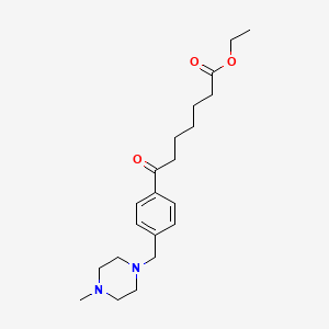 molecular formula C21H32N2O3 B1325626 Ethyl 7-[4-(4-methylpiperazinomethyl)phenyl]-7-oxoheptanoate CAS No. 898763-65-0