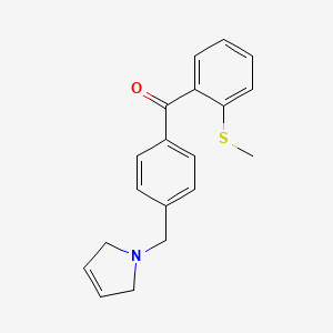 molecular formula C19H19NOS B1325628 4'-(3-吡咯烷基甲基)-2-硫代甲基苯甲酮 CAS No. 898763-95-6