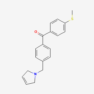 molecular formula C19H19NOS B1325629 4-(3-Pyrrolinomethyl)-4'-thiomethylbenzophenone CAS No. 898763-97-8