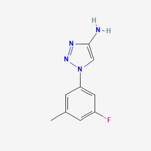 molecular formula C9H9FN4 B13256290 1-(3-fluoro-5-methylphenyl)-1H-1,2,3-triazol-4-amine 