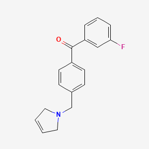 molecular formula C18H16FNO B1325630 (4-((2,5-Dihydro-1H-pyrrol-1-yl)methyl)phenyl)(3-fluorophenyl)methanone CAS No. 898764-07-3