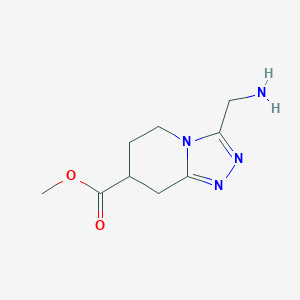 molecular formula C9H14N4O2 B13256301 Methyl 3-(aminomethyl)-5H,6H,7H,8H-[1,2,4]triazolo[4,3-a]pyridine-7-carboxylate 