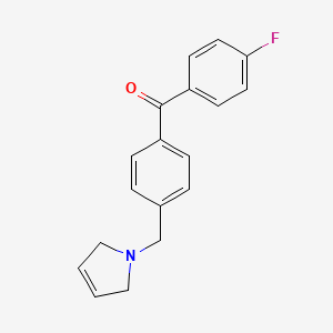 molecular formula C18H16FNO B1325631 (4-((2,5-Dihydro-1H-pyrrol-1-yl)methyl)phenyl)(4-fluorophenyl)methanone CAS No. 898764-09-5